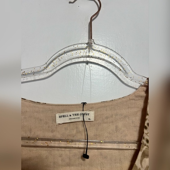 Spell & The Gypsy Lioness Cap Sleeve Blouse - Smoke Size XL LIKE NEW - Picture 3 of 8